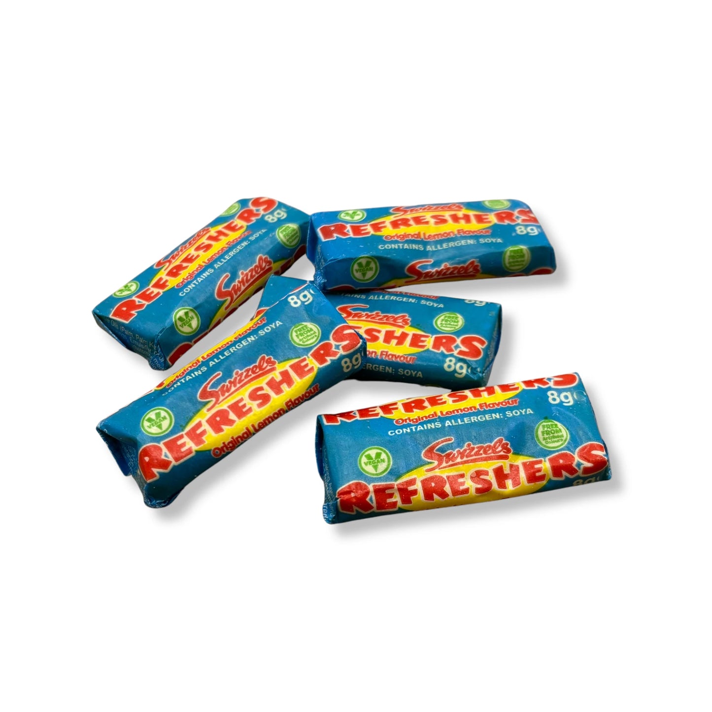 Swizzels Refreshers - Lemon flavour chewy sweets with a sherbet centre.
