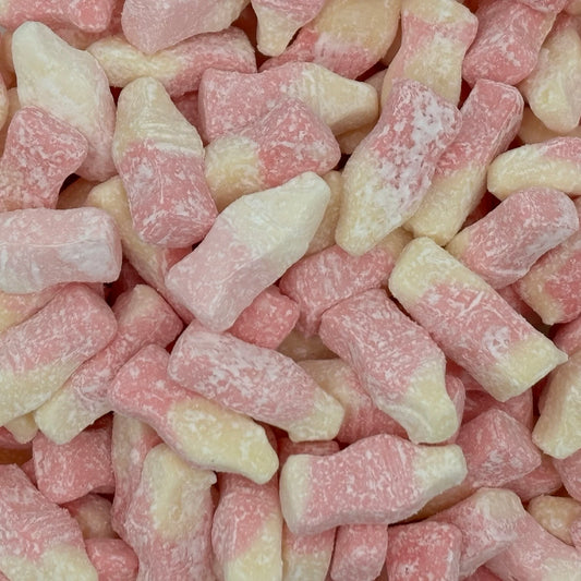 Barratt Strawberry Milkshake Bottles - Strawberry flavour milk bottle shaped gums.