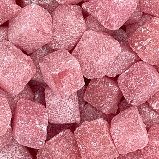 Cola Cubes, Cola flavour hard boiled sweet with a chewy centre and a crystallised sugar coating