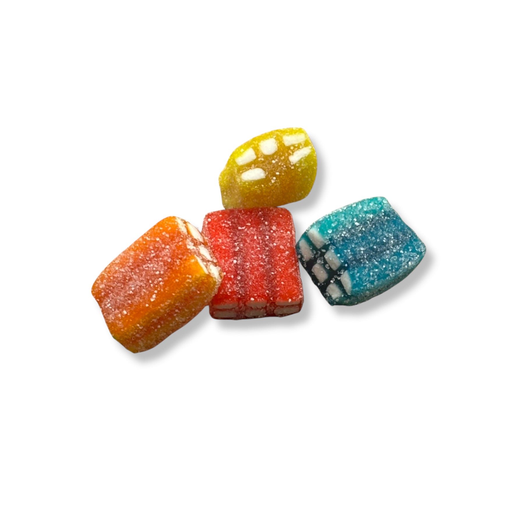 Kingsway Fizzy Bricks - Sour sugar-coated fruit flavour sweets.