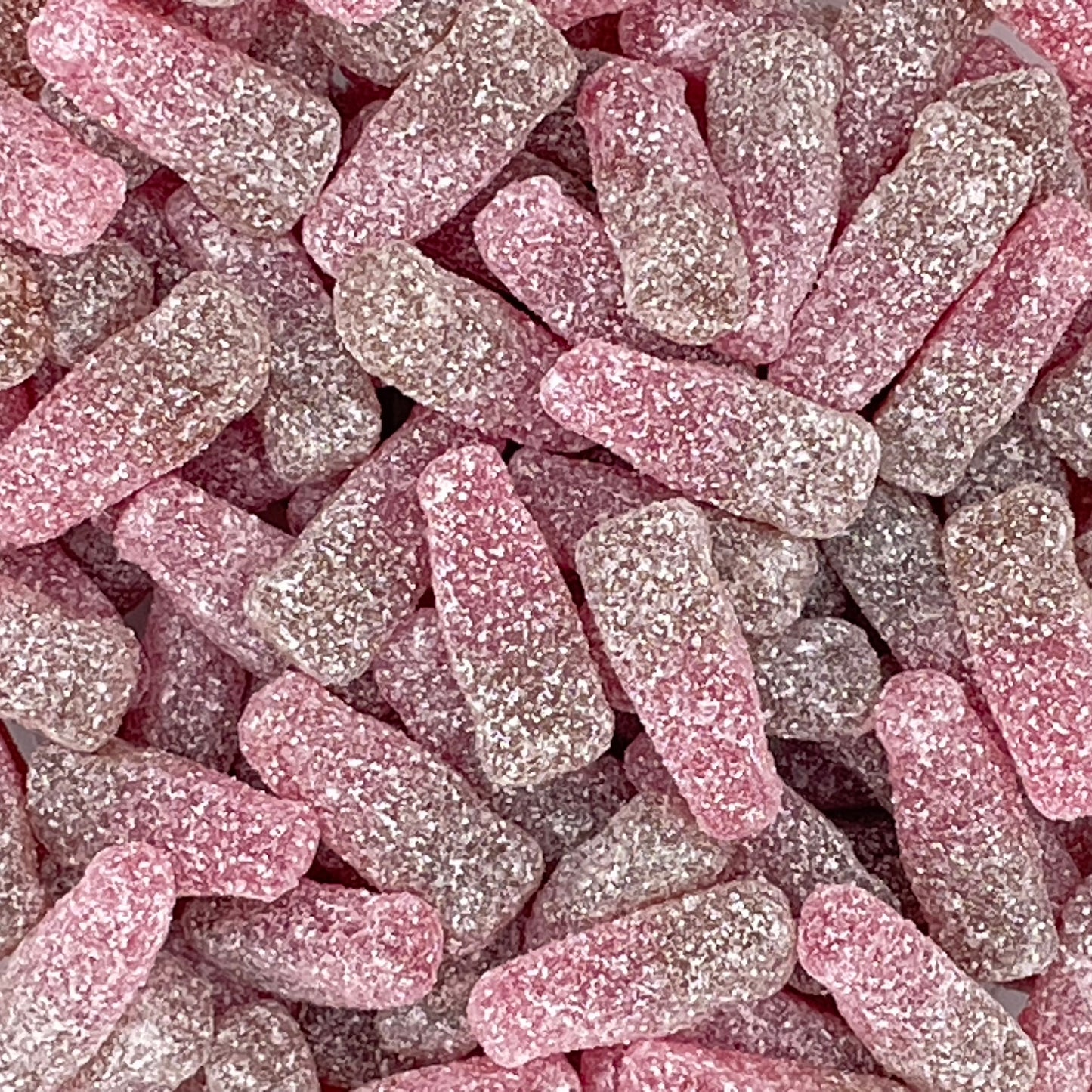 Fizzy Cherry Cola Bottles - Cherry and cola flavour gums with a sour coating.