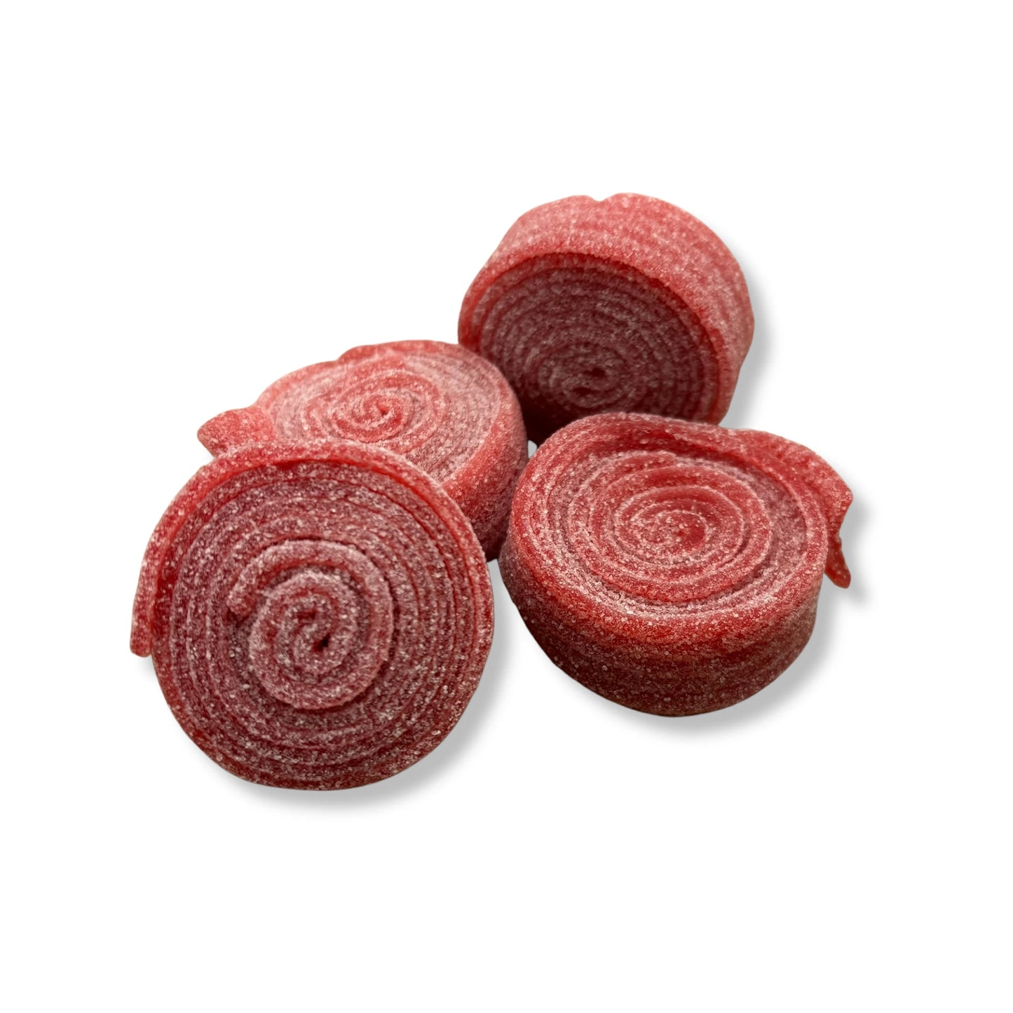 Kingsway Fizzy Red Liquorice Rolls - a flat roll of red liquorice with a fizzy sugar coating.