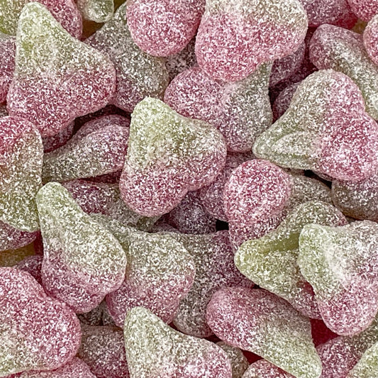 Fizzy Twin Cherries - Cherry flavour jelly sweets with a fizzy sour coating.