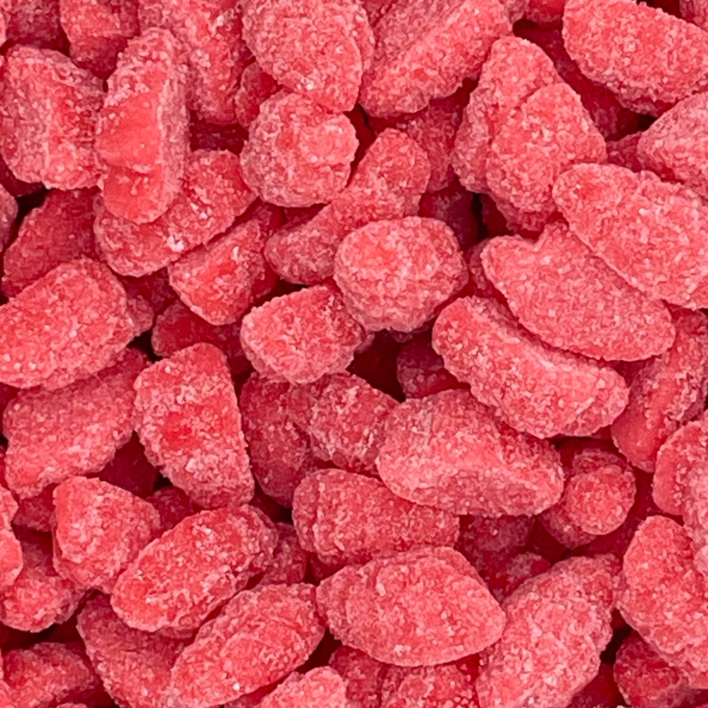 Sugar coated strawberry flavour foam sweets