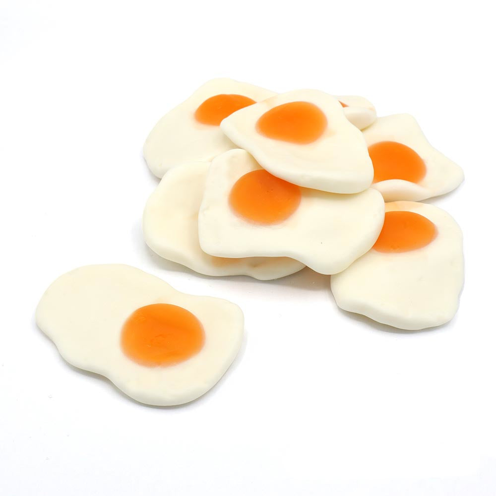 Kingsway Giant Fried Eggs - Supersized fruit flavour jelly foam shapes.