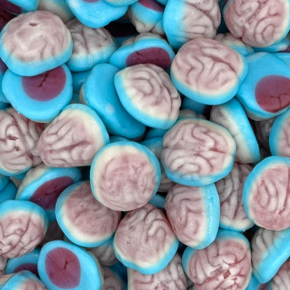 Vidal Jelly Filled Brains - 
Strawberry flavour gummies with jelly centre.