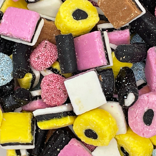 Liquorice Allsorts, Asssorted liquorice and coconut sweets