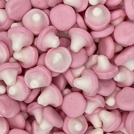 Kingsway Mushrooms - Strawberry flavour foam sweets.