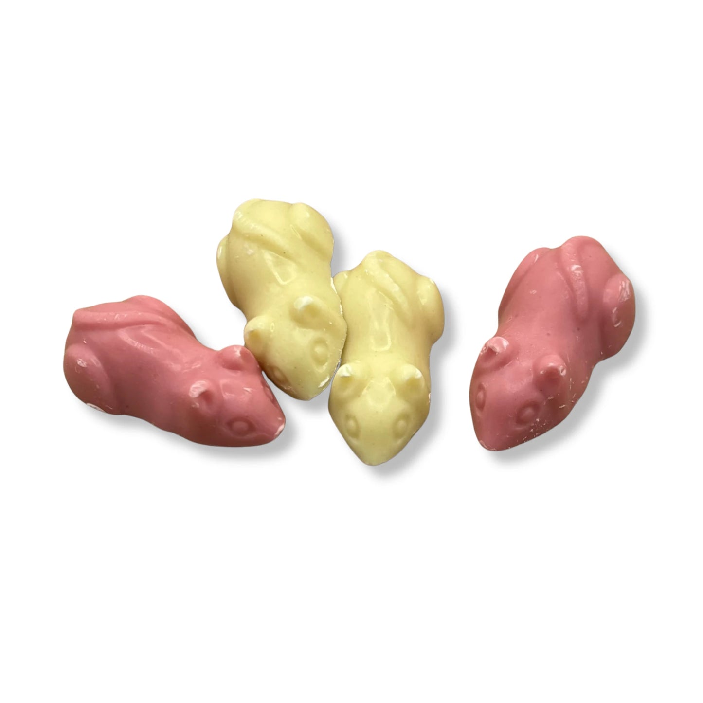 Hannah's Pink & White Mice - Strawberry & cream flavoured candy mice.