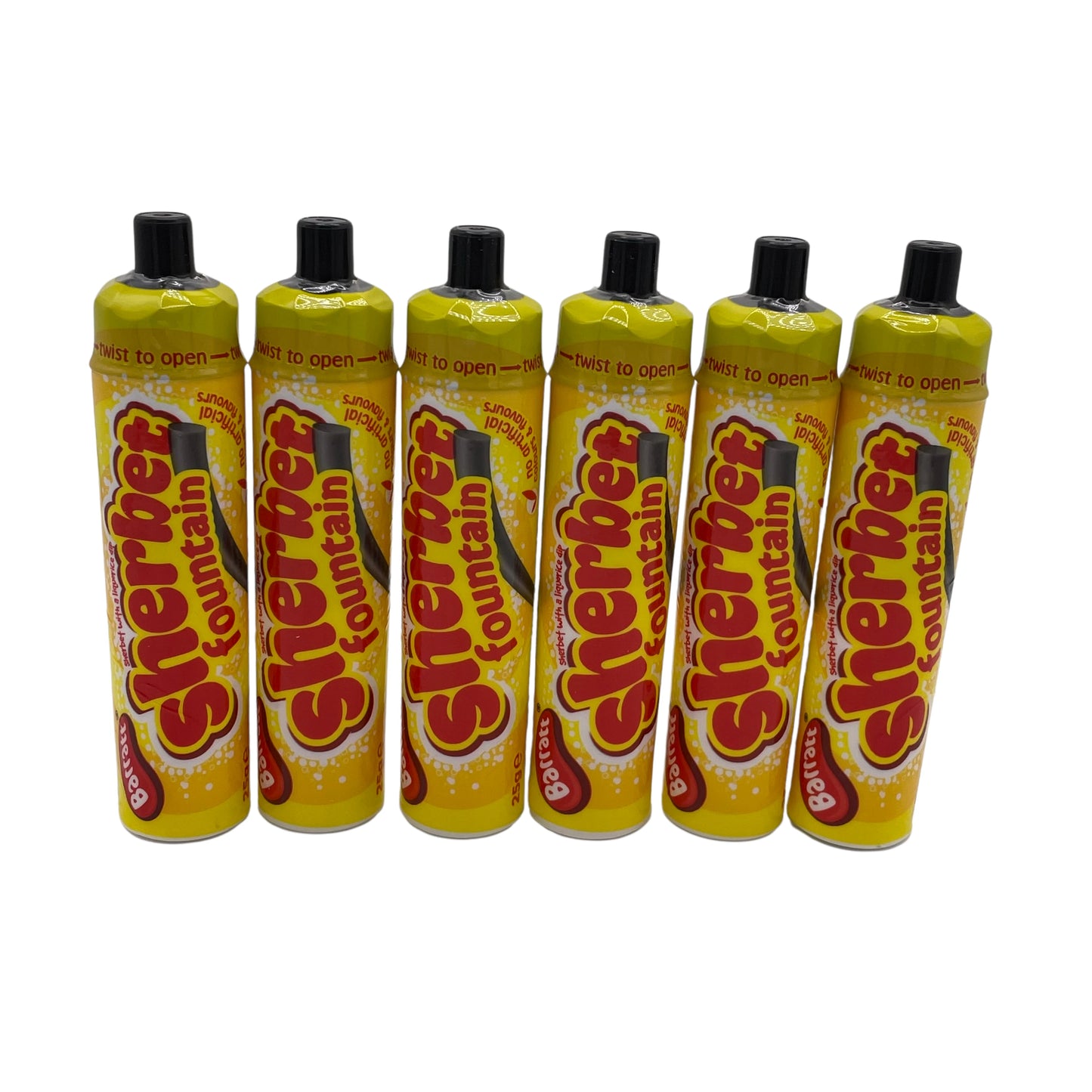 6x Barratt Sherbet Fountains - Sherbet with a liquorice dipping stick