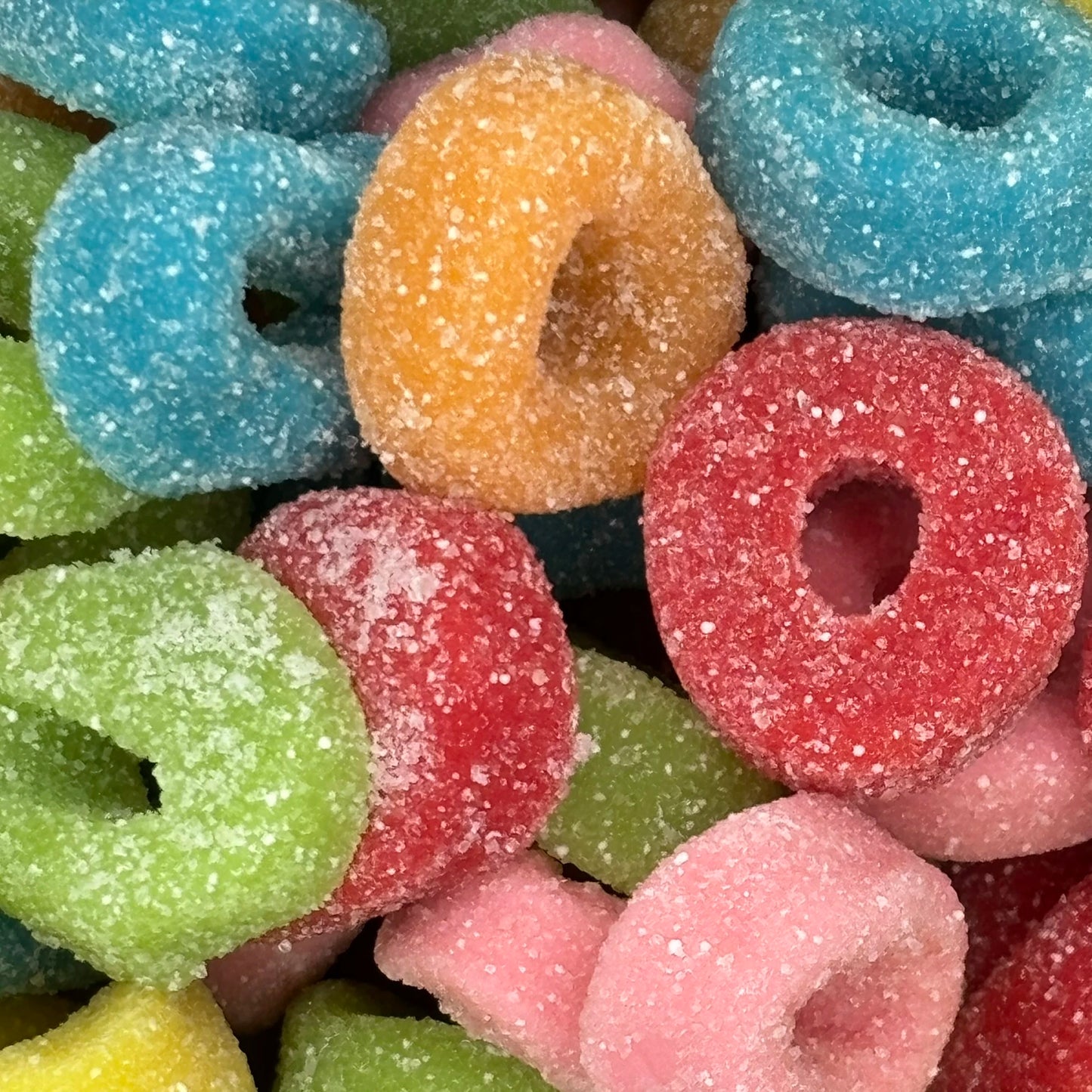 Kingway Sour Hoops - Fruit flavoured sour jelly sweets.