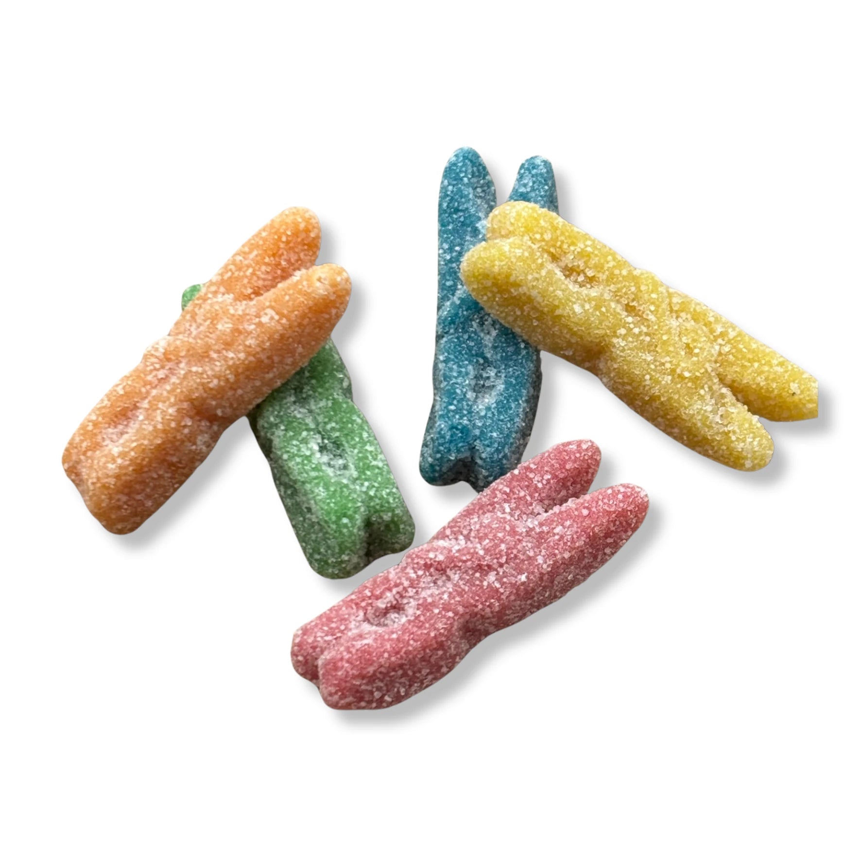 Vidal Sour Tweezers - Mixed fruit-flavoured jelly sweets in the shape of tweezers with a fizzy sugar coating.