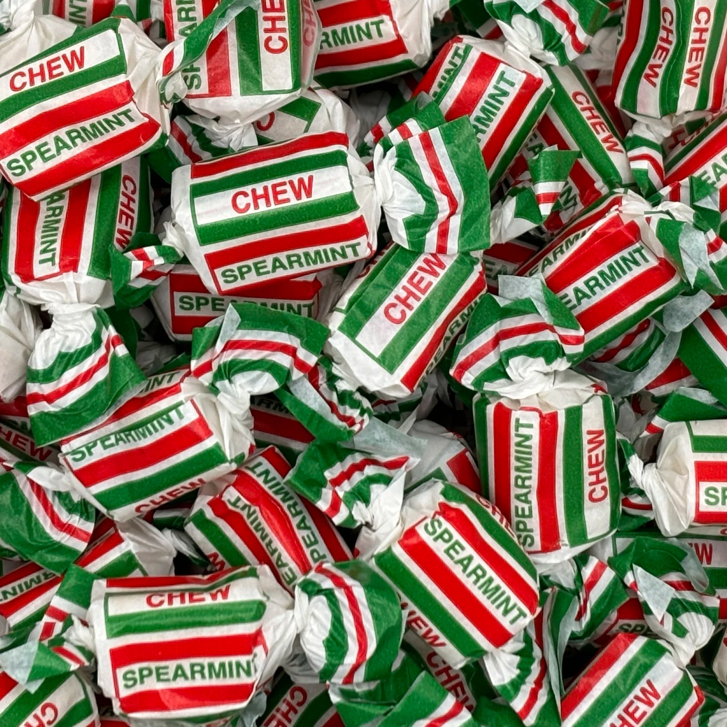 The Real Candy Co Spearmint Chews - Individually wrapped Spearmint flavour chews.