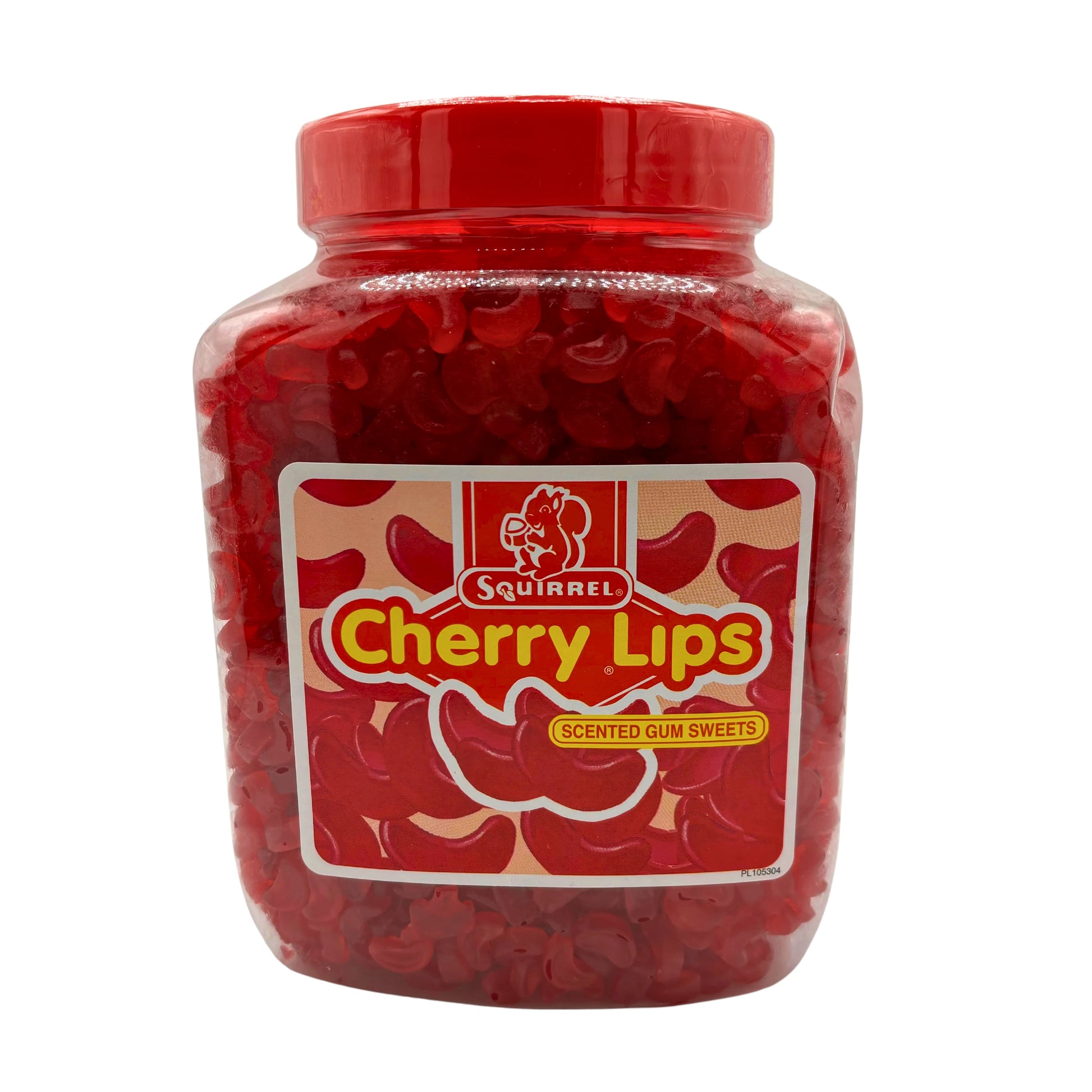 Squirrel Cherry Lips Jar - Cherry flavoured gummy sweets.