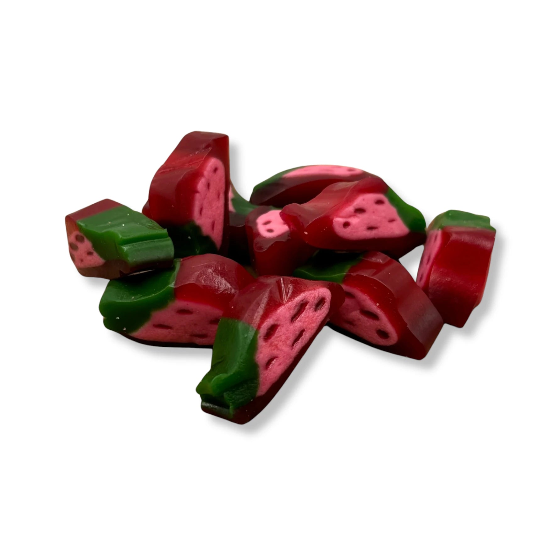 Kingsway Strawberry Liquorice Slices - Strawberry flavour sweets with a sugar paste filling.